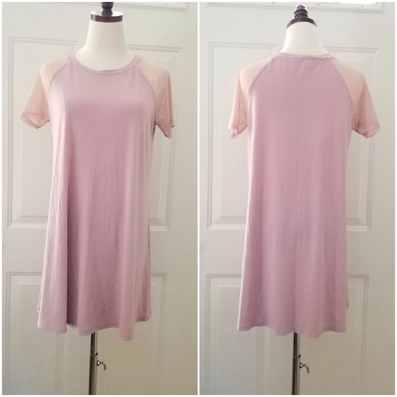 Forever 21 Pink Shortsleeve Short Sundress / slip dress,  Medium - Picture 1 of 5